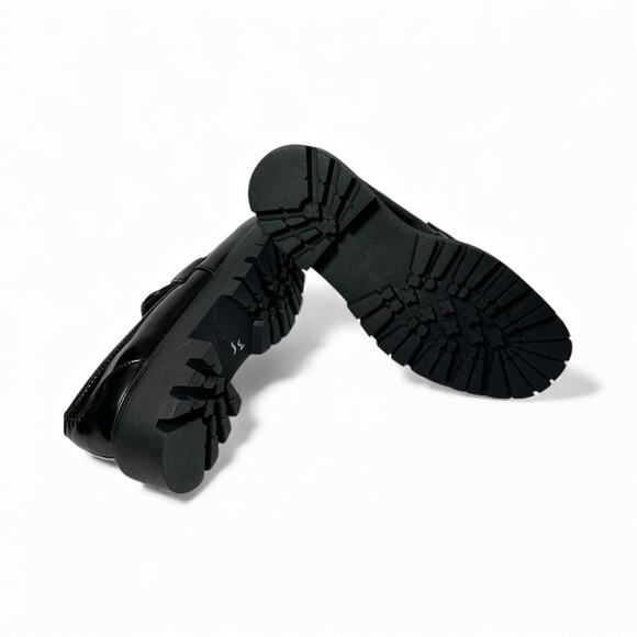 Aldo Shanna Penny Loafer Black Patent Leather Women’s Size 9M Platform Lug Sole - Picture 7 of 11